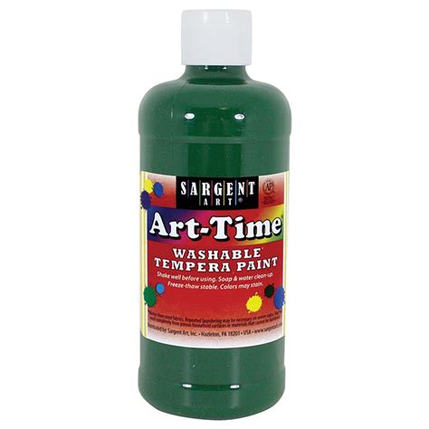 Art Time Washable Tempera Paint 16oz Green Sar173466 Sargent Art