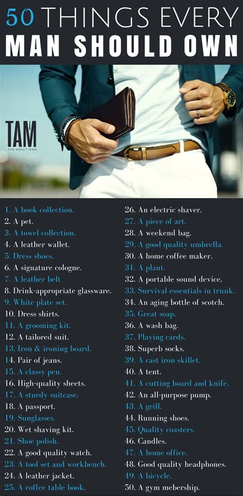 50 Things Every Man Should Own To Win At Life Men Style Tips Mens