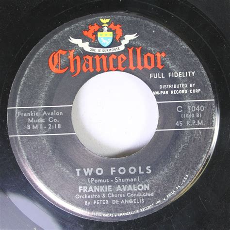 Frankie Avalon Two Fools Just Ask Your Heart 45 Rpm
