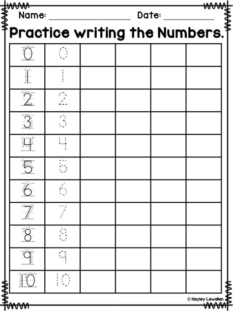 Counting Worksheets For Numbers 0 20 Writing Numbers Writing Numbers