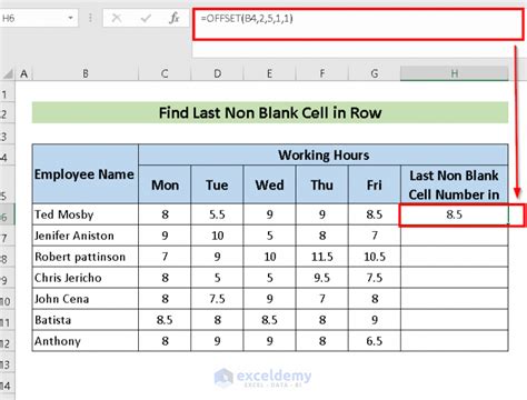 How To Find Last Non Blank Cell In Row In Excel 5 Methods Exceldemy