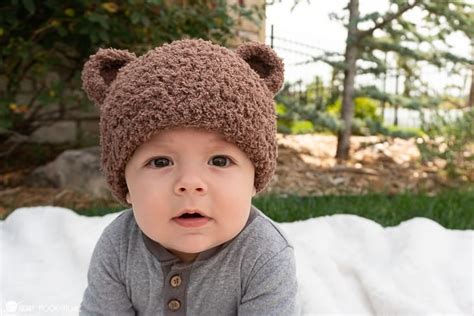 Crochet Baby Hat With Bear Ears Pattern Simple Newborn