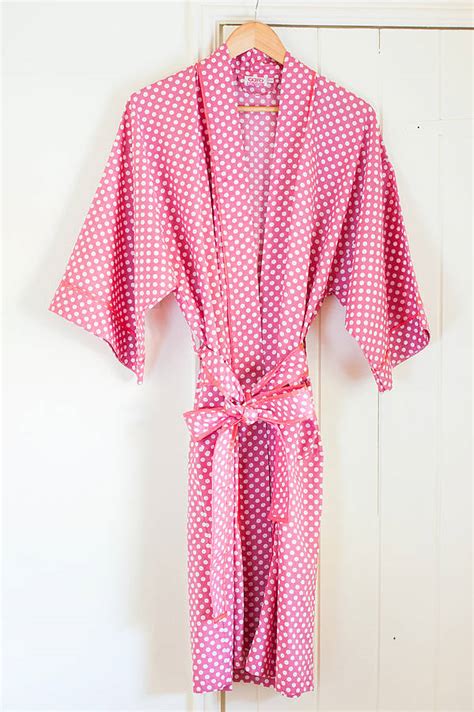 Cotton Kimono Dressing Gown Watermelon Spotty Dotty By Caro London Notonthehighstreet