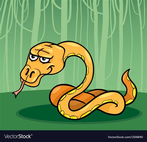 Snake In Jungle Cartoon Royalty Free Vector Image