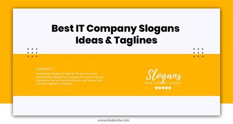 101 Best It Company Slogans Ideas And Taglines