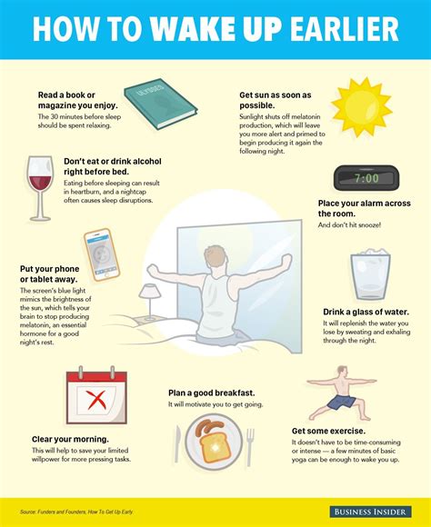 9 Tips For Waking Up Early Infographic