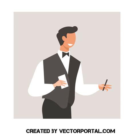 Waiter Takes The Order Royalty Free Stock Svg Vector And Clip Art