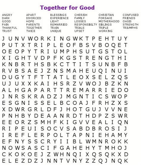 Printable Word Search Together For Good Free Printable Word Search