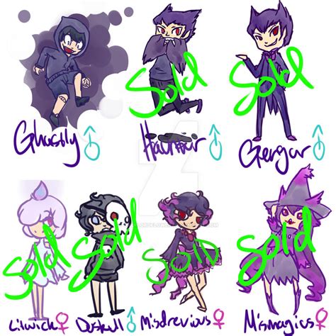 ghost adoptables by overlordflower on deviantart