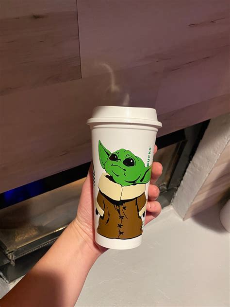 Baby Yoda Baby Yoda Cup Personalized Cup Starbucks Cup Etsy