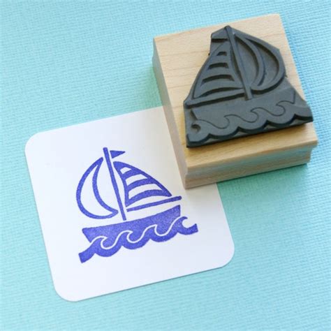 Sail Boat Rubber Stamp Nautical Wedding T For Sailor