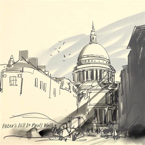 Peters Hill To Pauls Walk On Approach To St Pauls Cathedral In London