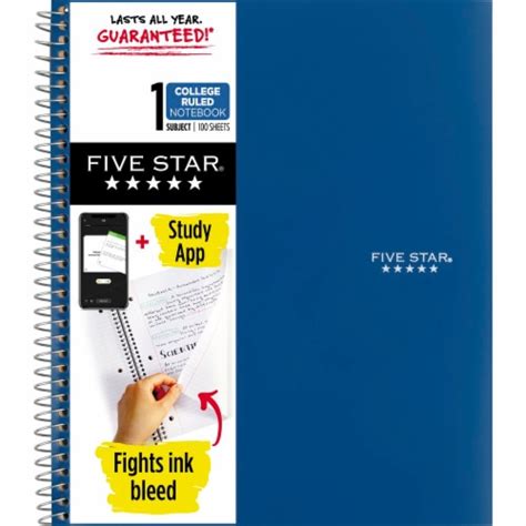 Five Star® 1 Subject 2 Pocket College Ruled Notebook 1 Ct Fred Meyer