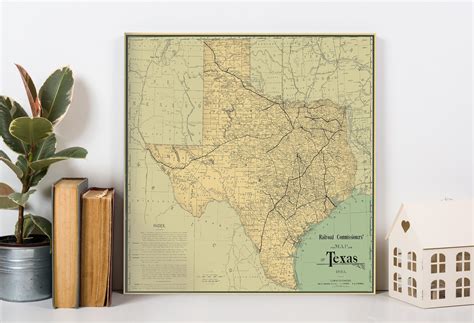 Map Of Texas Texas Map Map Texas Canvas
