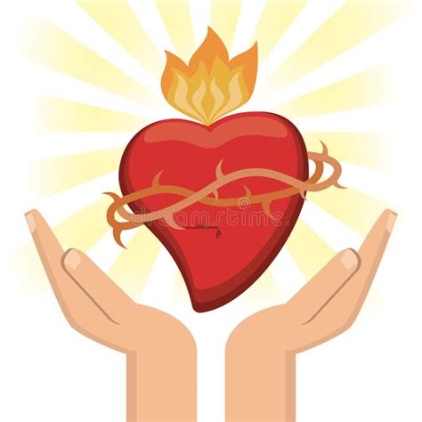 Sacred Heart Jesus Christ Image Stock Vector Illustration Of