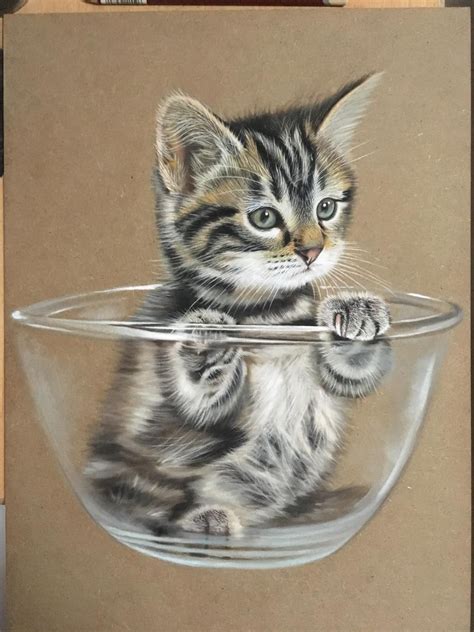 Kitty In A Bowl By Ivanhooart On Deviantart In 2020 Cat Artwork