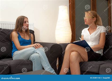 A Female Psychotherapist Treats A Female Patient Stock Photo