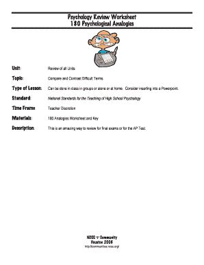 Psychology Review Worksheet - Fill Online, Printable, Fillable, Blank