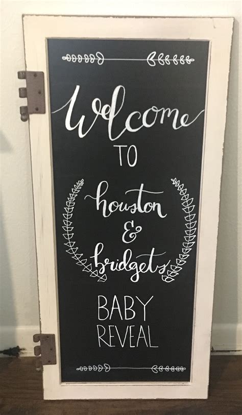 Chalk Board Welcome Sign For Gender Reveal Party Gender Reveal Signs Gender Reveal Chalkboard
