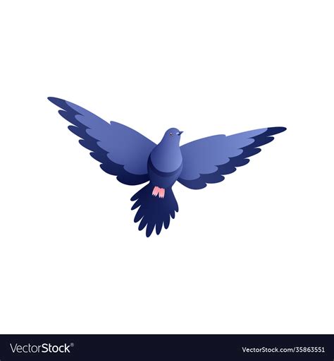 Flying Pigeon Royalty Free Vector Image Vectorstock