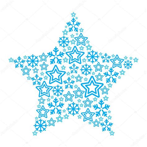 Estrella De Navidad De Los Iconos De Estrellas Y Copos De Nieve