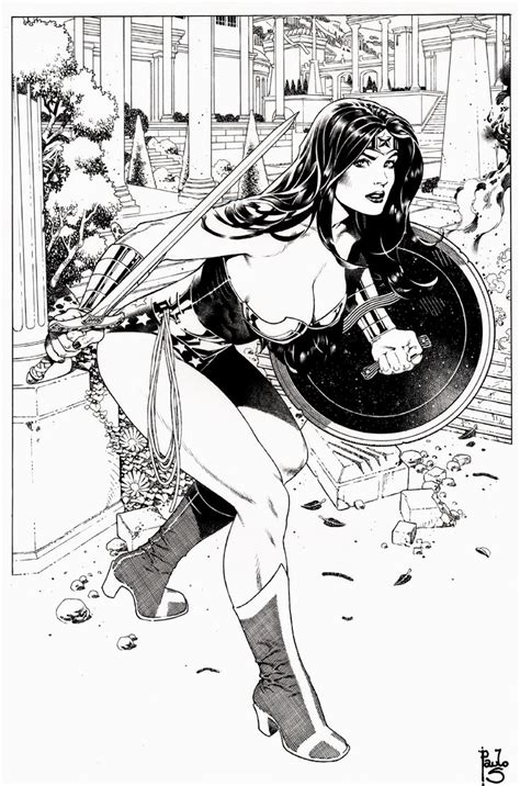 Paulo Siqueira Wonder Woman In Jim Damicos Paulo Siqueira Comic Art