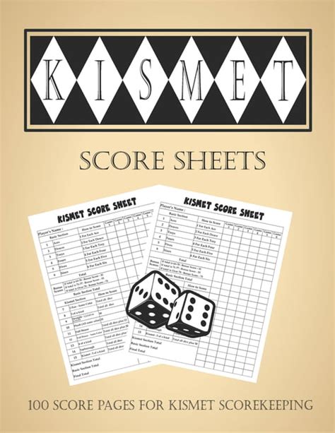 Kismet Score Sheets Kismet Score Pads Kismet Dice Game Score Book
