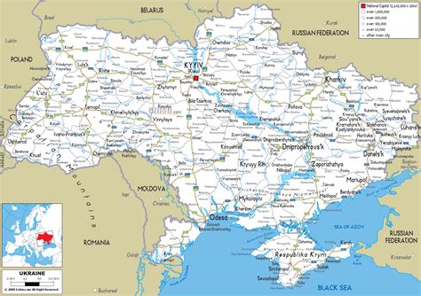 Detailed Clear Large Road Map Of Ukraine Ezilon Maps