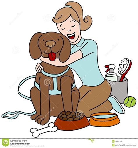 Taking Care of Dog stock vector. Illustration of canine - 39597399