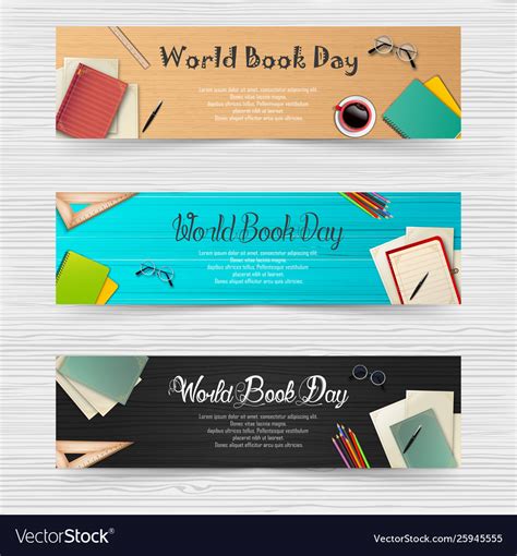 World Book Day Banners Template Royalty Free Vector Image