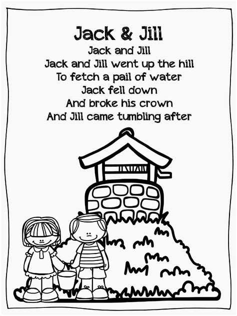 Jack And Jill Freebie Nursery Rhymes Preschool Crafts Nursery