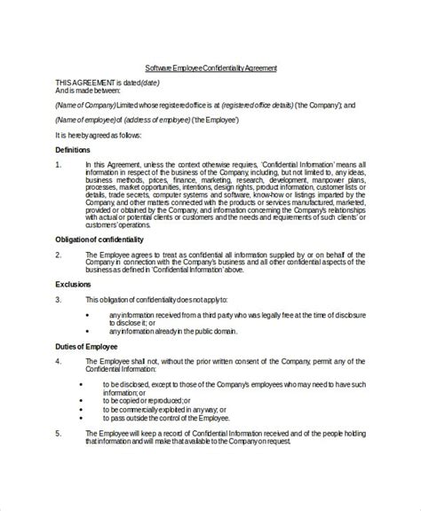 10 Employee Confidentiality Agreement Templates And Samples Doc Pdf