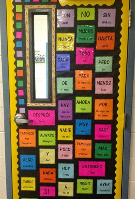 Pin By Michelle Griffin On La Clase De Español Spanish Classroom Door Spanish Classroom