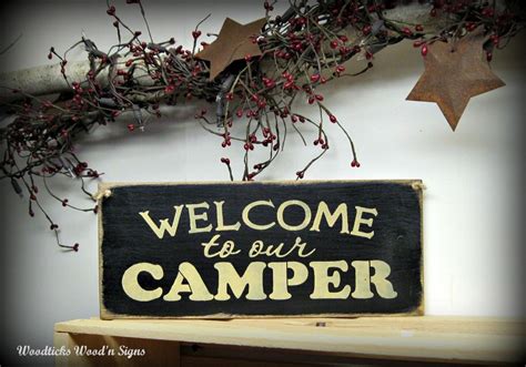 Wooden Camper Sign Welcome To Our Camper Campsite Decor