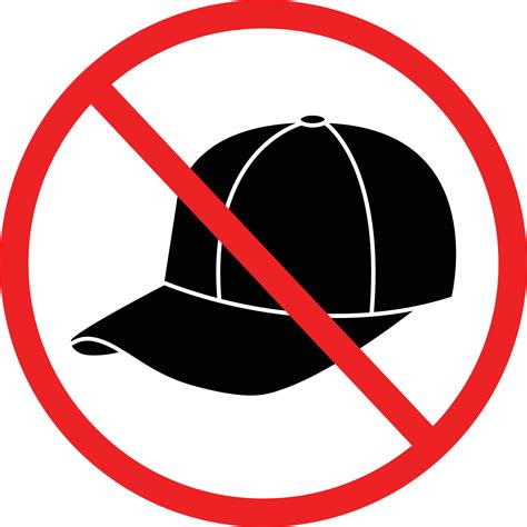 No Hat Prohibition Sign On White Background No Cap Symbol Warning No