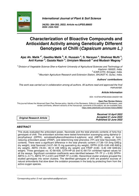 pdf characterization of bioactive compounds and antioxidant activity among genetically