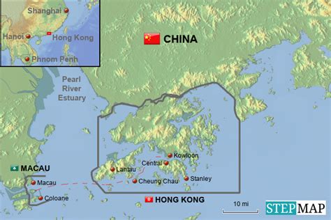 Stepmap Hong Kong And Macau Landkarte Für China