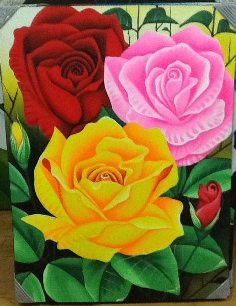 66 Lukisan Bunga Mawar 3d Gambar Lukisan