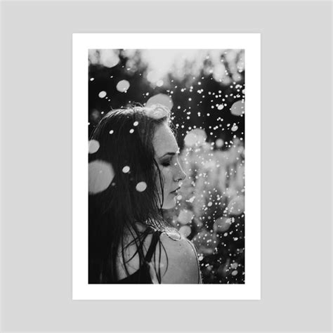 Bblack And White Photo Of A Girl With Raindrops An Art Print By Kseniya Lokotko Inprnt