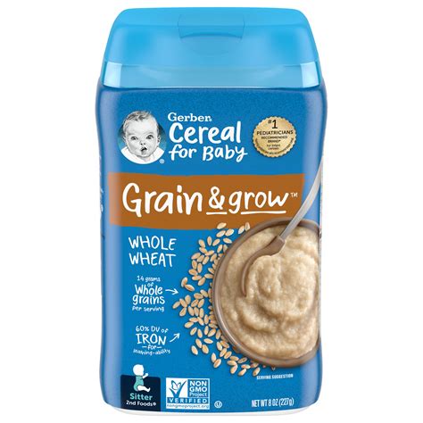Gerber 1st Foods Cereal For Baby Grain And Grow Baby Cereal Whole Wheat