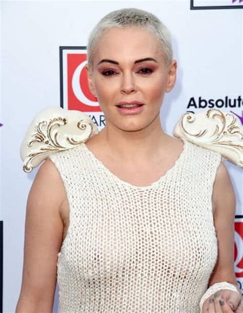 Rose Mcgowan Braless In See Through Dress At The Q Awards