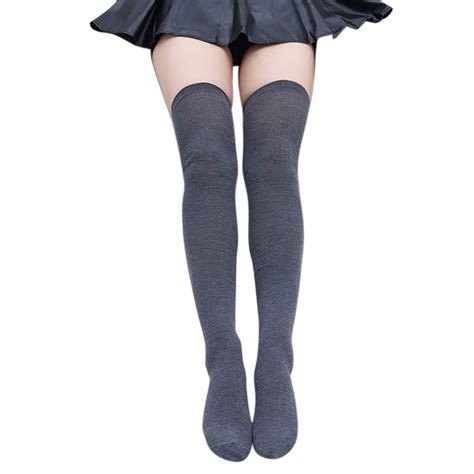 1 pair fashion thigh high over knee high socks girls womens new cotton thigh high over the knee