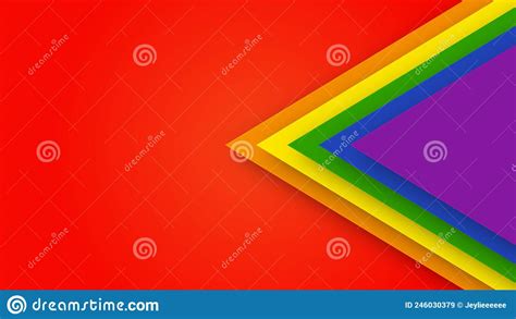 Abstract Geometric Red Orange Yellow Green Blue And Purple Lgbt
