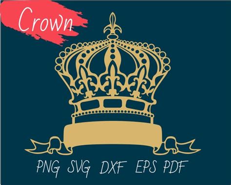 Crown Svg Banner Outline Queen Crown Svg Royal Crown Svg Etsy Finland