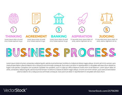 Business Process Icons Of Different Operations Vector Image