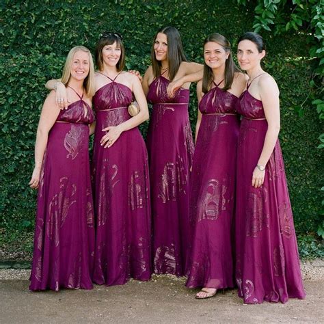 Magenta And Gold Bridesmaid Dresses Purple Bridesmaid