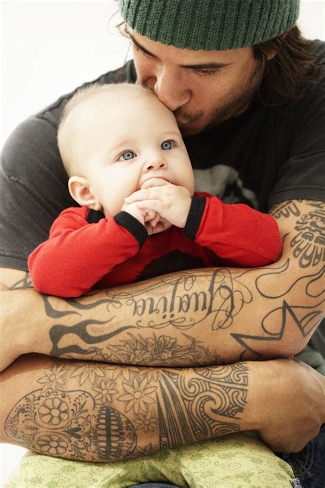 This Dad Who Is Wrapping His Baby In Love Parent Tattoos Dad