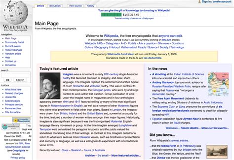 20 Years of Wikipedia Website Design History - 17 Images - Version Museum