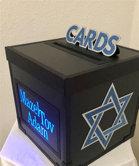 Gift Card Box With Remote Controlled Led Light Star Of David Etsy