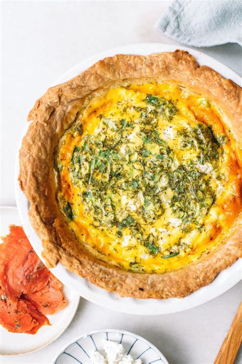 Smoked Salmon Quiche With Goat Cheese College Housewife